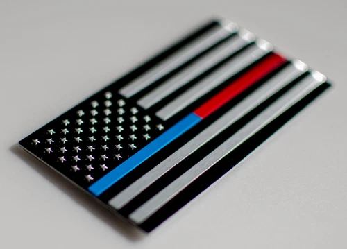 3D Metal Thin Blue/Red Line American Flag Sticker Decal Emblem 3.2" x 1.75"