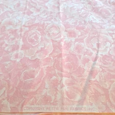 Vintage Pink Floral Cotton Fabric 36" X 44" Peter Pan Fabrics Quilting 
