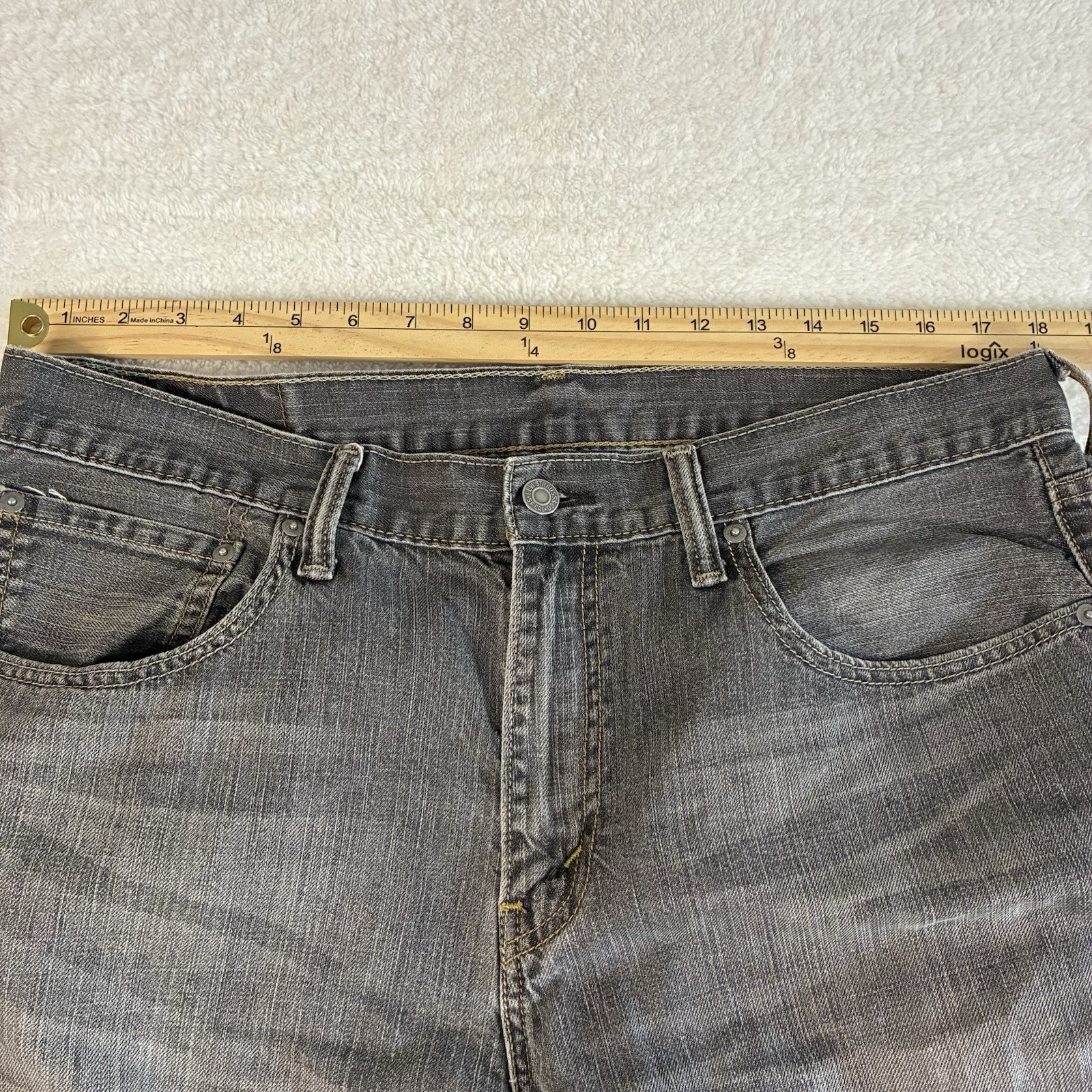 Levi's 527 slim bootcut jeans men's 36x32 black dark wash denim cowboy thumbnail 2