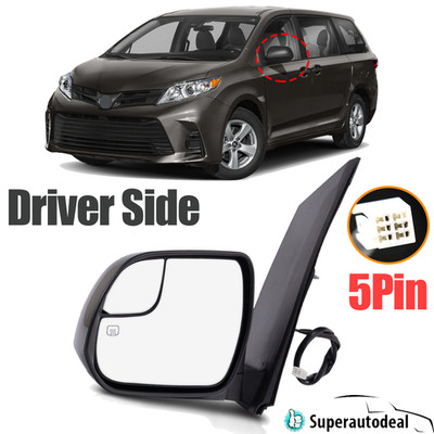 For 2015-20 Toyota Sienna Left Driver Side Power Heated Manual Fold Side Mirror