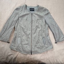 Giorgio Armani Jacke Damen Black Label Baumwolle Stahl Nylon Selten Größe M