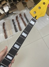 Yellow 34inch 20frets Maple Electric bass neck jazz bass neck block inlay gloss