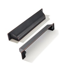 Oil Rubbed Bronze Cabinet Cup Pulls 2 Pack 3-3/4 Inch Center Drawer Kitchen