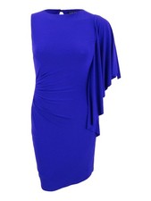 Lauren By Ralph Lauren Women's Crepe One Shoulder Dress (14, Dame Purple)