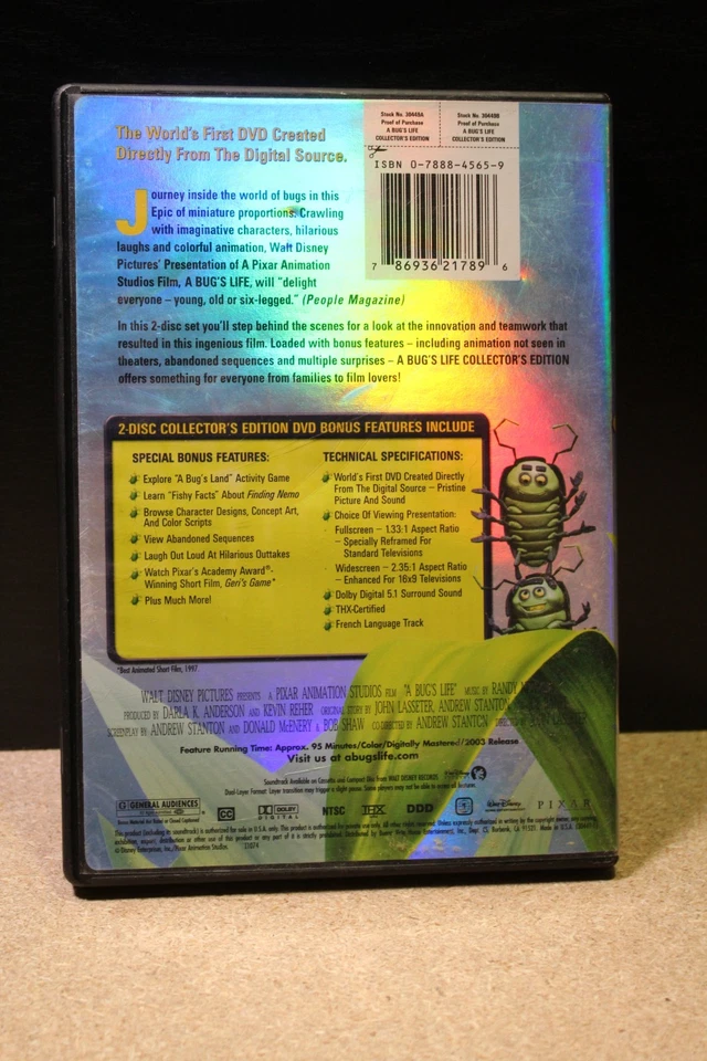 A Bugs Life Disney Pixar Movie DVD 2 Disc Set Collector's Edition - Image 2 of 2