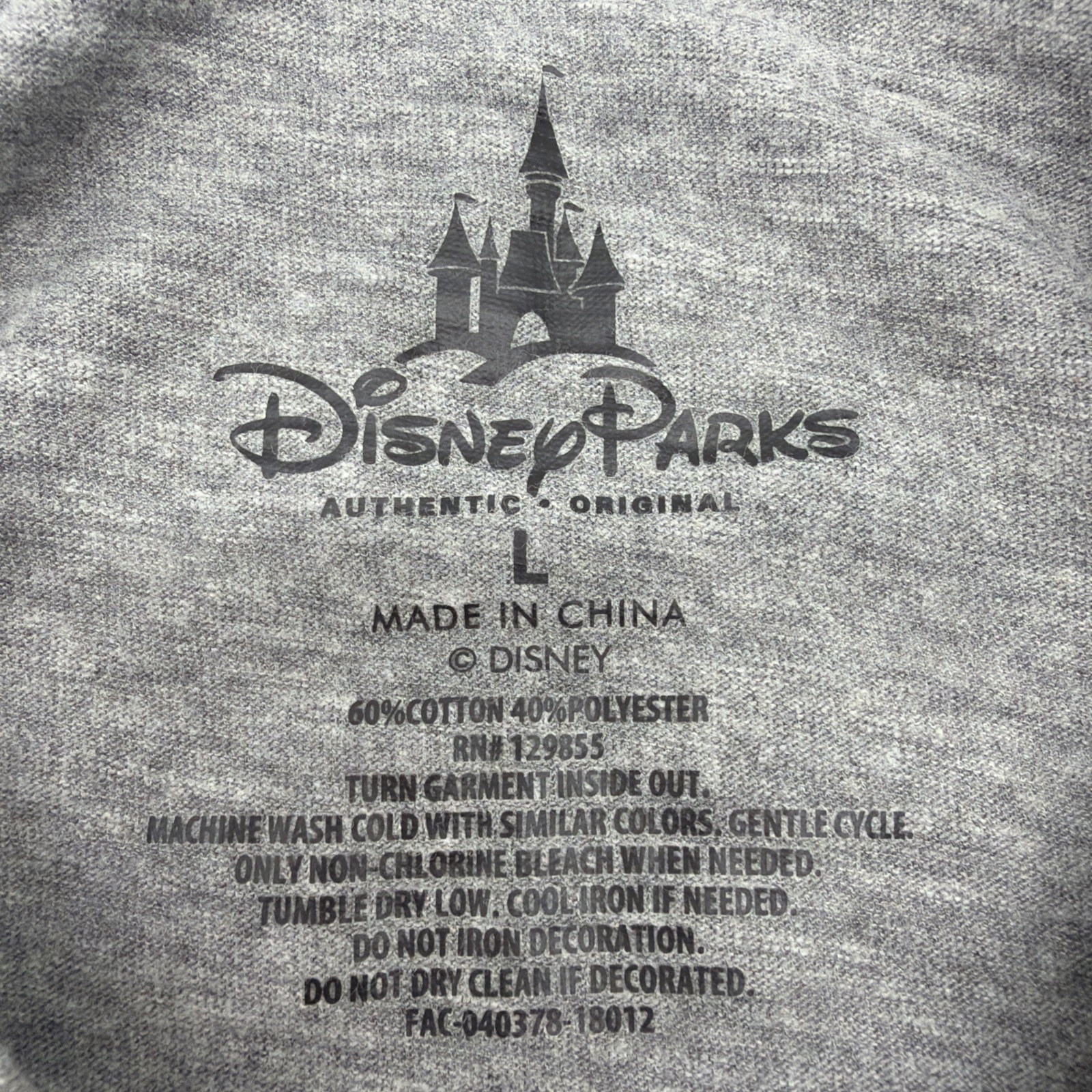 Disney Parks Authentic Tank Top Womem L Gray Graphic Print .#37913