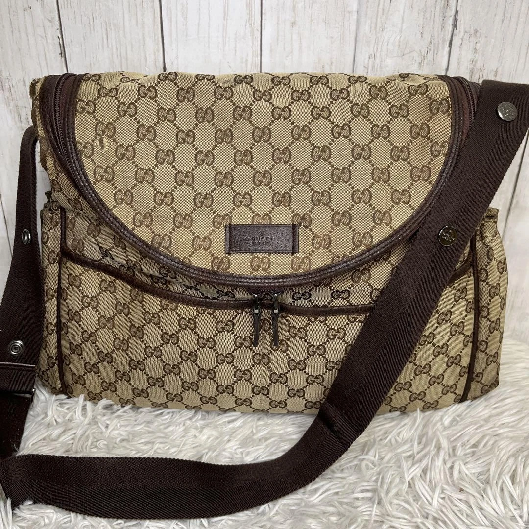 Sac à bandoulière en toile GUCCI GG grande capacité sac mère marron #PG086V