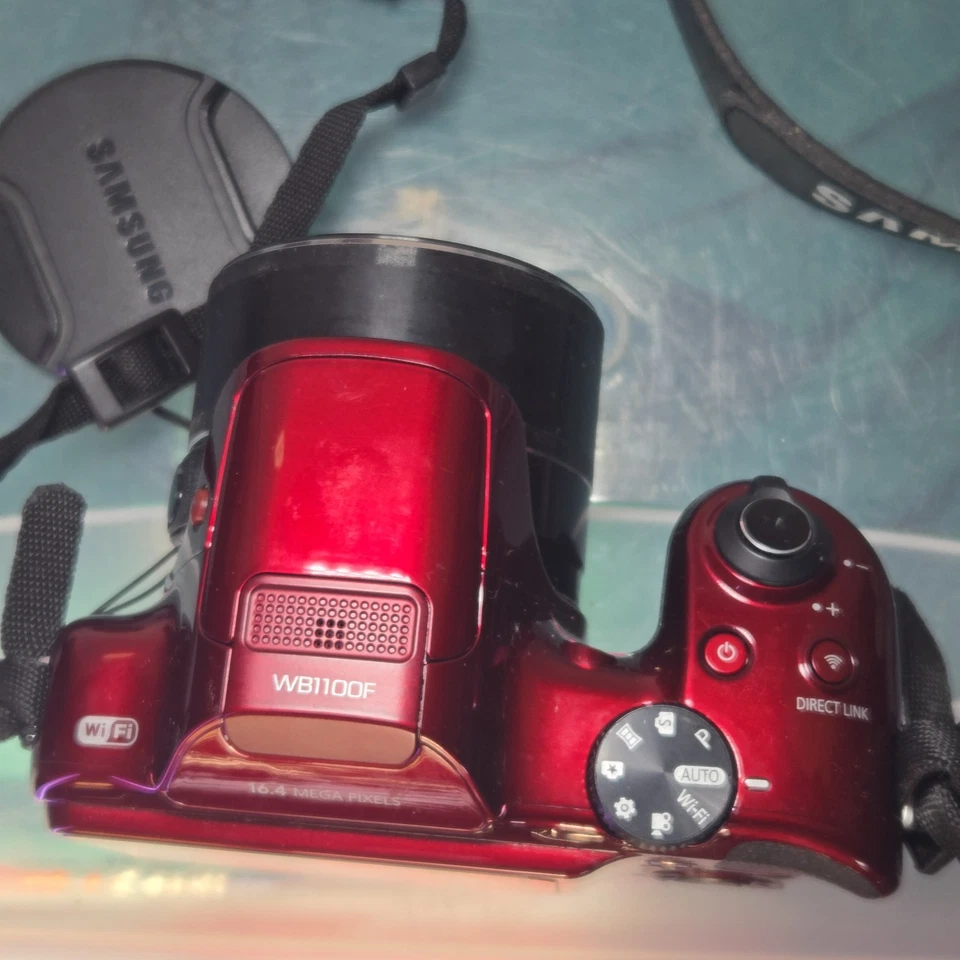 Цифровая камера Samsung WB1100F 16,4 Мп WiFi красная с сумкой аккумулятор проверенная линия экрана - Изображение 3 из 4