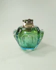 Murano Glass Table Top Lighter Vintage Controlled Bubbles Green - Works