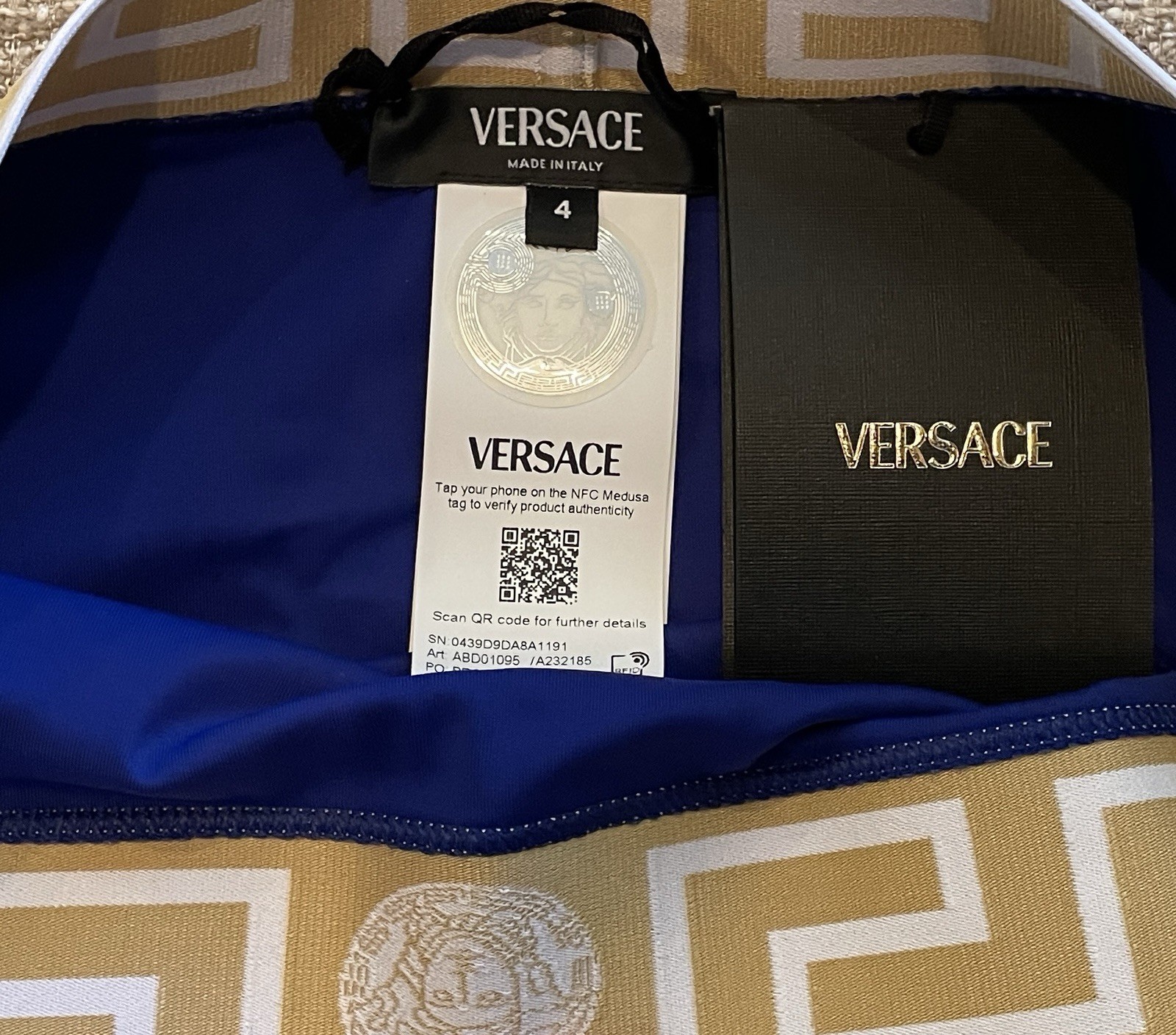 VERSACE $225 GRECA HIGH WAIST BIKINI SWIM BOTTOMS (L) BRAND NEW WITH TAGS thumbnail 4