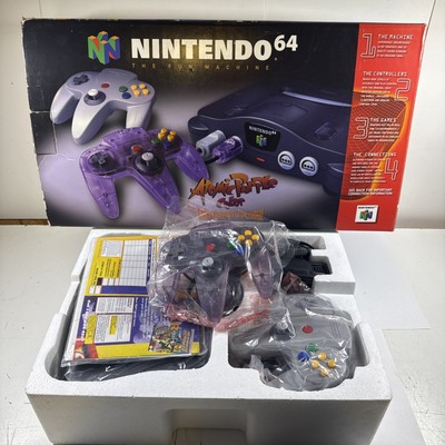 Nintendo 64 N64 Console Atomic Purple Controller Bundle In Box Complete NICE