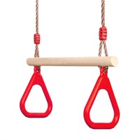 Pellor Kinderholz Trapeze Schaukel Mit Kunststoff Turnringen 160 Kg Belast