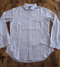 Vintage 80s Pink Blue PLAID Fitted shirt CLOTHES FOR YOU Sz S / M