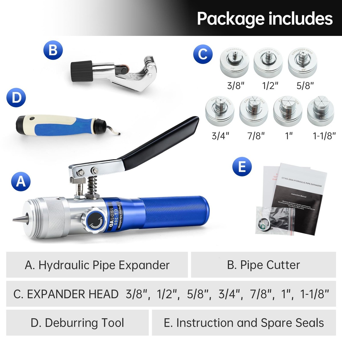 HVAC Tool Kit: Copper Tube Swaging, Expander Drill Bit, Cutter...
