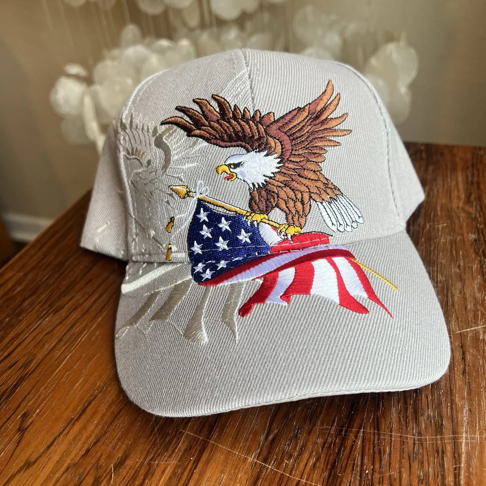 NUEVO SOMBRERO GORRA MILITAR EAGLE BANDERA EE. UU. SOMBRA Gris, Por Black Hawk Se envía ahora Foto 2 de 4