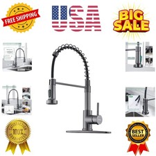 Black Stainless Kitchen Faucet, Faucet for Kitchen Sink with Pull Down Spraye...