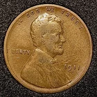 1911-S LINCOLN WHEAT CENT,  KEY DATE - FINE + DETAILS