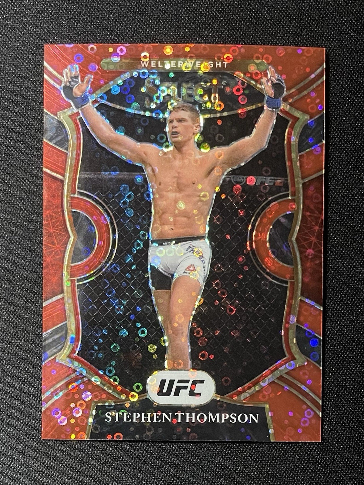 2021 Panini Select UFC Concourse Red Disco Prizm Stephen Thompson /199 #51