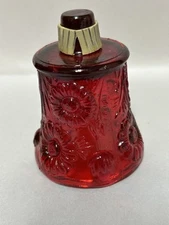 Vintage HomCo Red Flower Floral Embossed Pegged Glass Votive Candle Holder