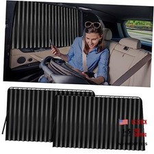 Car Window Shades - 2 Pack - Black-Pleated Silk - Rear - 2 PCS Rear