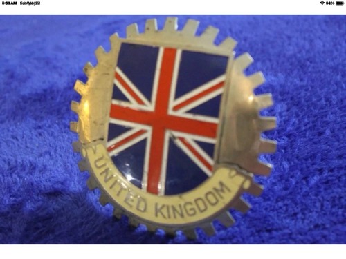 UK United Kingdom Grille Badge License Plate Topper Accessory Union Jack Bumper - Picture 3 of 7