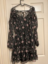Black and pink floral maxi dress with tie back