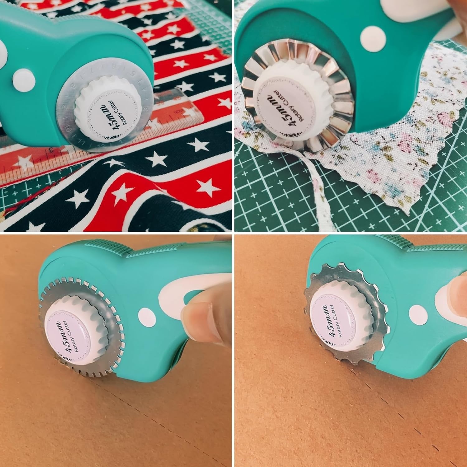 45mm Rotary Cutter for Fabric with 8pcs Rotary Blades, Rolling Fabric Cutter ...