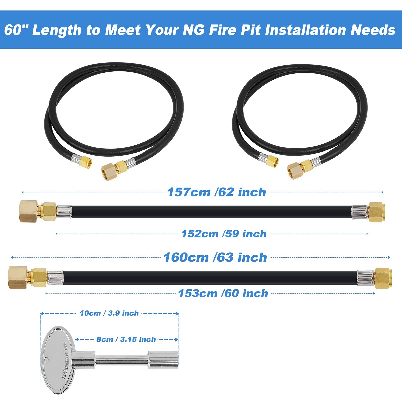Skyflame Natural Gas Connection Hose Complete NG Fire Pit Installation Kit fr...