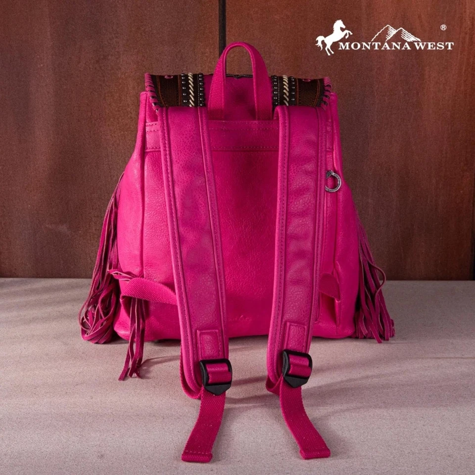 Рюкзак Montana West коллекция с цветочной вышивкой ярко-розовый - Изображение 2 из 4