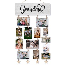 Grandma Picture Frame Photo Hanging Display with Clips, Gifts for Grandma fro...
