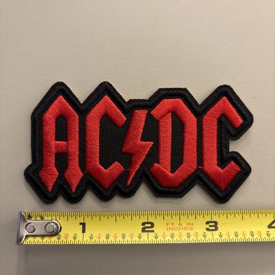 AC DC (Red Iron on patch) Punk/Rock/Metal/Music/Art/ AC / DC