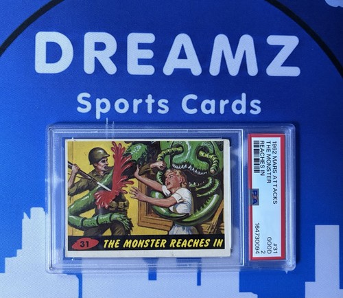 1962 Topps Mars Attacks #31 The Monster Reaches In — PSA 2