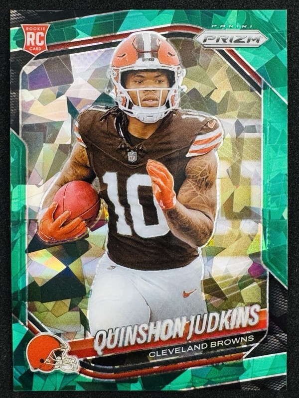 Quinshon Judkins (RC) Red RC 2025 Panini Prizm Green Ice #313