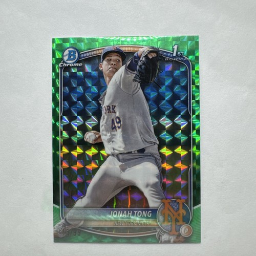JONAH TONG 2025 BOWMAN CHROME 1ST GREEN GEOMETRIC REFRACTOR 45 /99