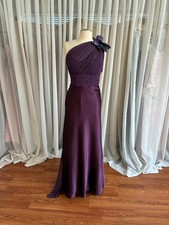 evening gown, eggplant, size 8. Charmuese and chiffon material with train.