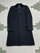 Polo Ralph Lauren Overcoat Womens 2 Black Wool Velvet Trimmed Notch Lapel Lined
