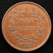Sarawak 1 Cent 1937, Coin, Inv#F387