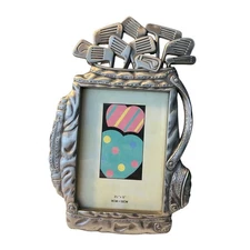 Golf Bag Picture Frame 3-1/2" x 5" Novelty Metal Golf Lover Gift Desk Decor