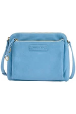 American Leather Co. York Leather Triple Entry Crossbody Marina Blue