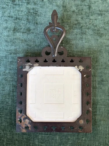 Lot 4 Vtg MCM Cast Iron Tile Trivet Hot Plate Wall Decor Fruit Sunflower Kitchen image 9