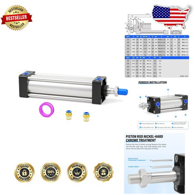 #ad Industrial 4quot; Bore 4quot; Stroke Air Cylinder Max Pressure 1.0 MPa Build $127.99