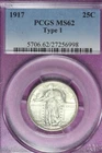 1917 PCGS MS62 TYPE 1 STANDING LIBERTY QUARTER #B52262
