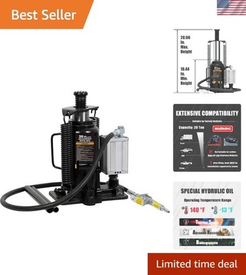 Efficient 20 Ton Pneumatic Bottle Jack with Push-Button Control for Fast Lifting