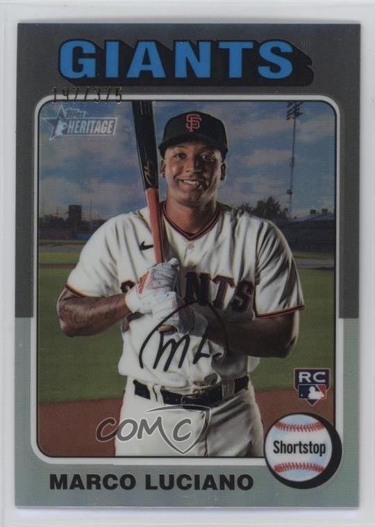 2024 Topps Heritage Chrome Silver Refractor 197/375 Marco Luciano #391 1t44