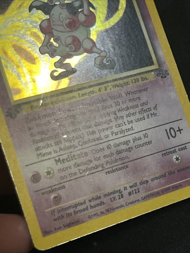 Pokemon TCG 1st Edition Mr. Mime Holo 6/64 Jungle Holo Rare Vintage SET BREAK - Picture 8 of 13