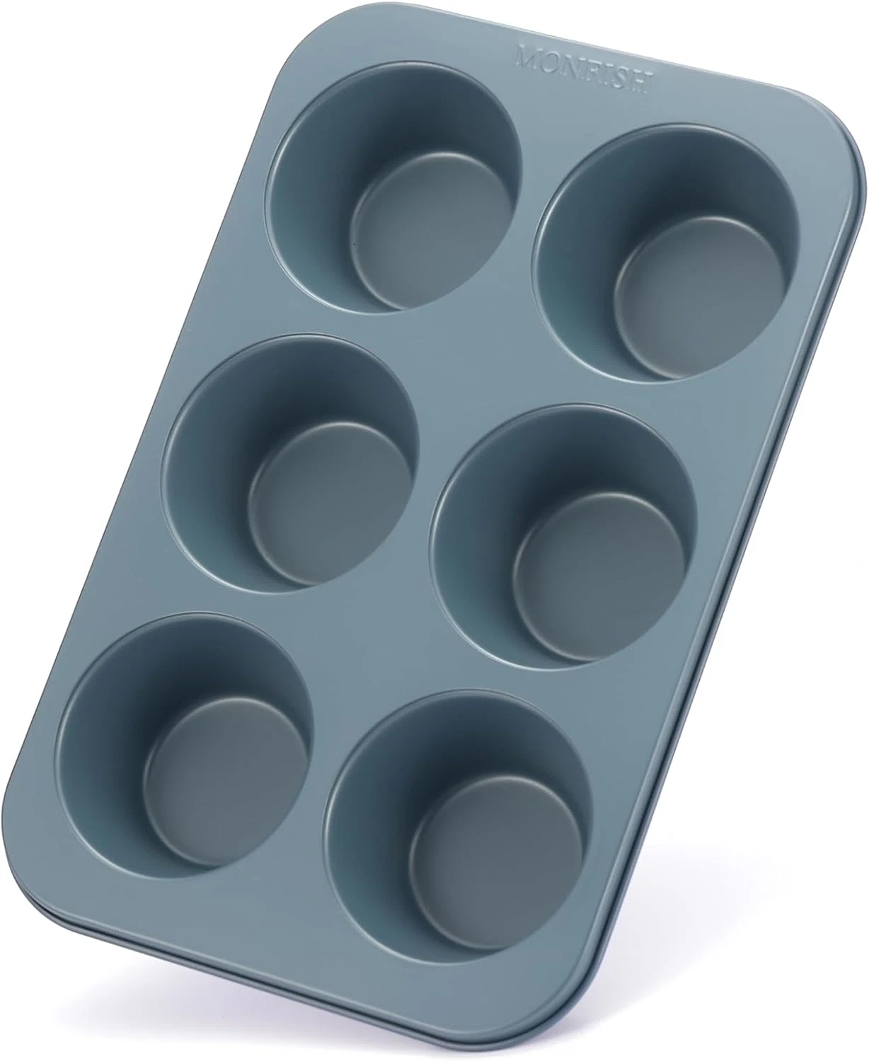 Muffin Pan 6 Jumbo Cup Carbon Steel Haze Blue Non Stick Coating Muffin Cupcake