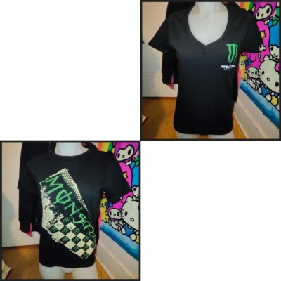 Vintage Monster Energy Shirt Bundle Size Medium + Large Juniors 