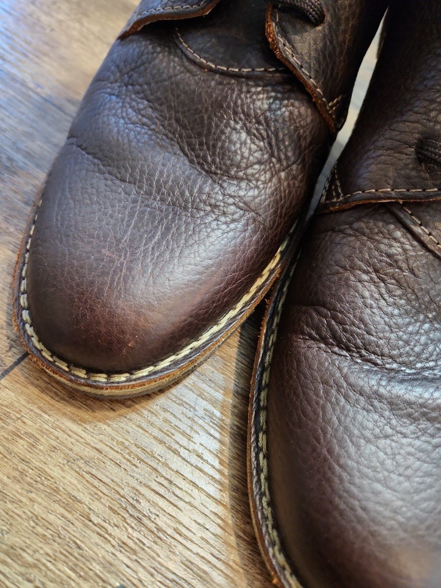 CLARKS EDGEWICK MID CASUAL Brown LEATHER CHUKKA BOOTS SHOES  display picture 3