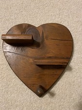 WOODEN SHELF HEART SHAPE WITH PEG COUNTRY DECOR
