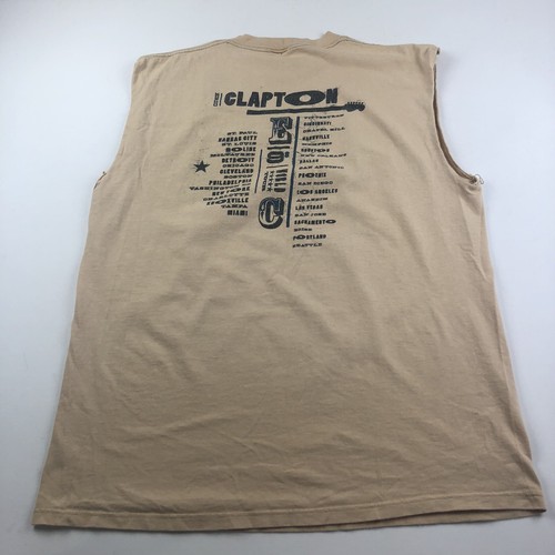 Vtg 90s Eric Clapton Pilgrim Tour 1998 Concert T Shirt Mens XL Cut Off Sleeves - Picture 4 of 10